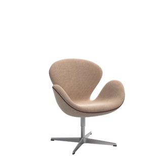 Fritz Hansen Swan Chair - Choice 2024 Serpentine Creme brown Chestnut - aluminium