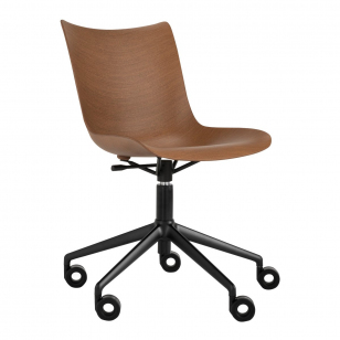 Kartell P/Wood Bureaustoel - Donker hout - Zwart