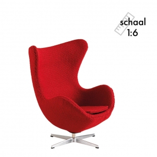 Fritz Hansen Egg Chair Miniatuur - Rood / Chroom