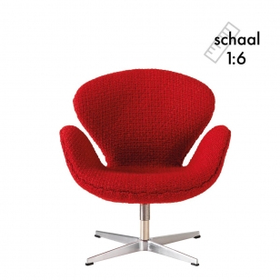 Fritz Hansen Swan Chair Miniatuur - Rood / Chroom