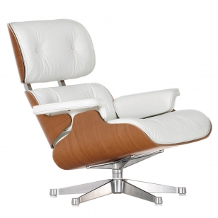 Vitra Eames Lounge Chair - Kersen/Snow Leather/Chrome