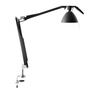 Luceplan Fortebraccio Bureaulamp Zwart met klembevestiging
