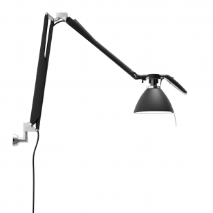 Luceplan Fortebraccio Bureaulamp Zwart - Pin voor Wandbevestiging