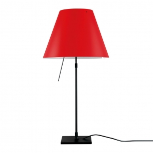 Luceplan Costanza Tafellamp Aluminium - Primary Red Lampenkap