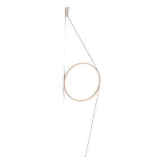 FLOS WireRing Wandlamp Witte Kabel - Roze Ring