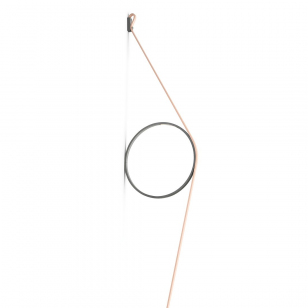 FLOS WireRing Wandlamp Roze Kabel - Grijze Ring