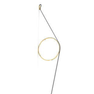 FLOS WireRing Wandlamp Grijze Kabel - Gouden Ring
