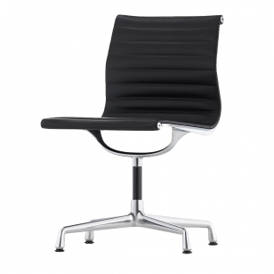 Vitra Aluminium Chair EA 101 - Premium Leder Nero