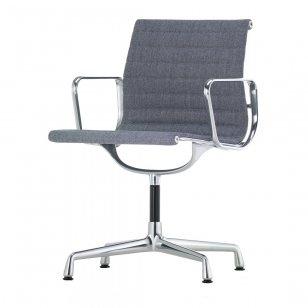 Vitra Aluminium Chair EA 104, draaibaar - Hopsak Donkerblauw/Ivoor