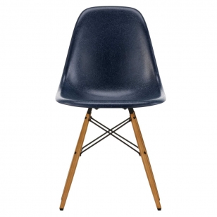 Vitra Eames Fiberglass Chair DSW - Navy Blue/Esdoorn Goud