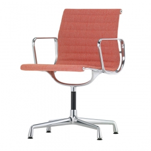 Vitra Aluminium Chair EA 104, draaibaar - Poppy Rood/Ivoor